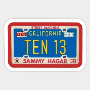 Sammy Hagar - TEN 13 License Plate Sticker